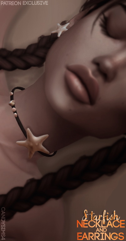  Candy Sims 4: Starfish necklace and earrings