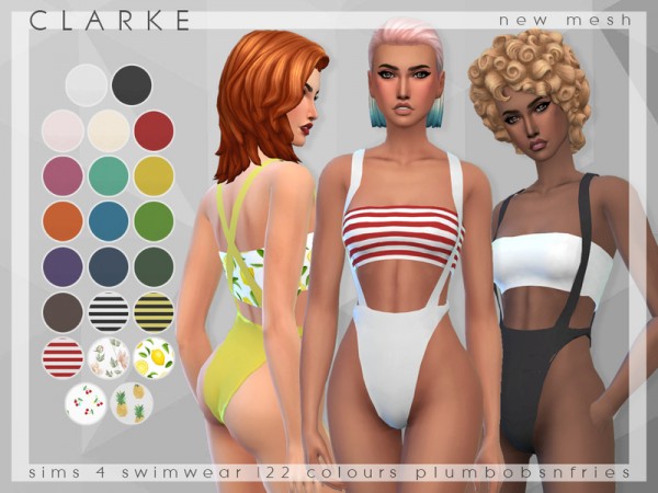  The Sims Resource: Clarke swimsuit by Plumbobs n Fries