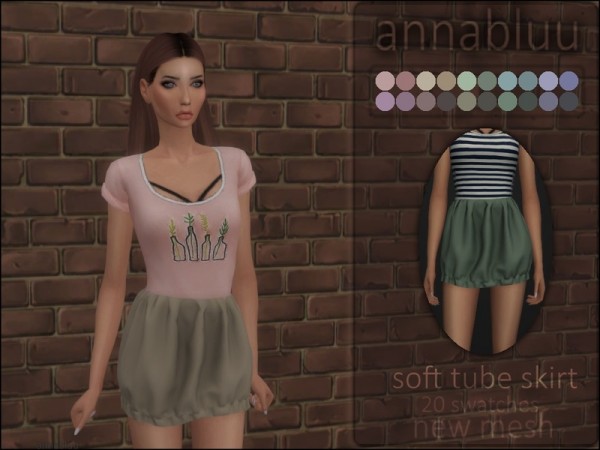  The Sims Resource: Soft Tube Skirt by annabluu