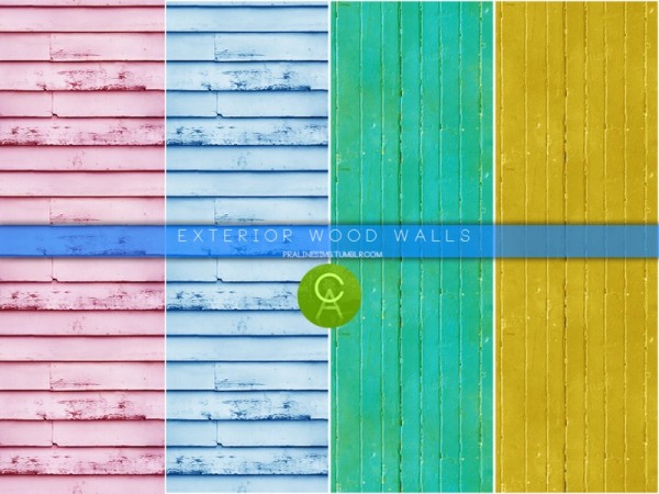  The Sims Resource: Exterior Wood Walls by Pralinesims