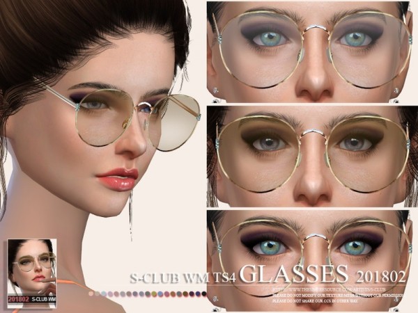  The Sims Resource: Glasses F 201802 by S Club