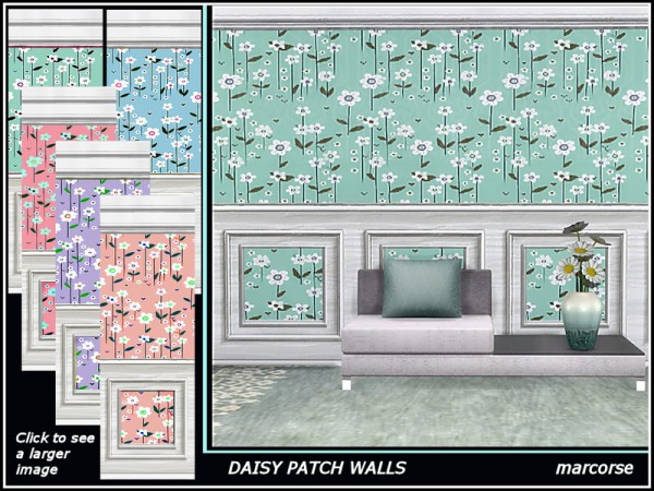  The Sims Resource: Daisy Patch Walls by marcorse