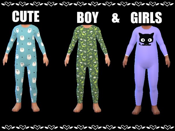  The Sims Resource: Boy and Girl Onesies by MsBeary