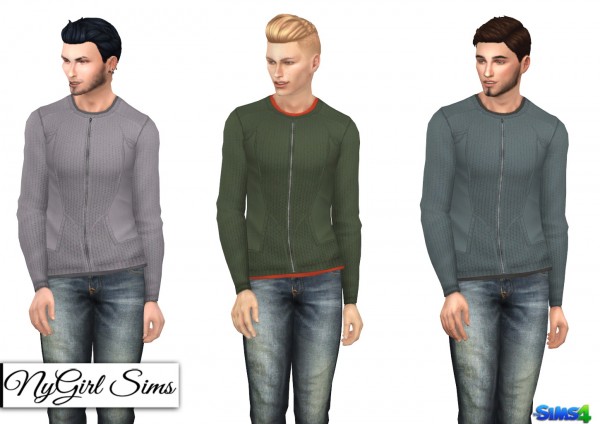  NY Girl Sims: Double Layered Zip Up Sweater