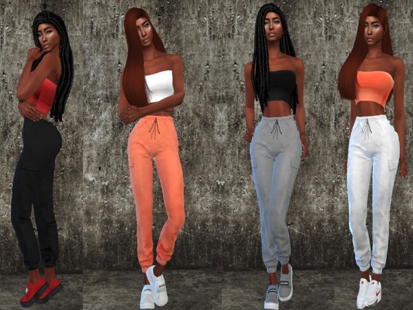  The Sims Resource: Spice slinky bandeau crop top by Teenageeaglerunner