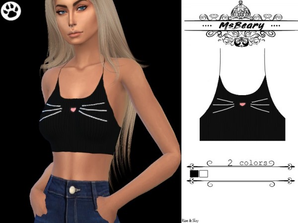  The Sims Resource: Knit Kitty Halter Top by MsBeary