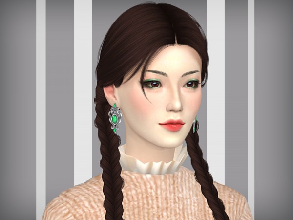  The Sims Resource: Noble silver earrings by WistfulCastle