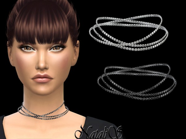  The Sims Resource: Triple thread crystals necklace by NataliS