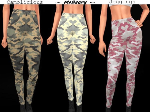  The Sims Resource: Camo Jeggings by MsBeary