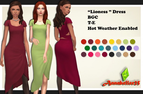  Simsworkshop: Lioness Dress by Annabellee25
