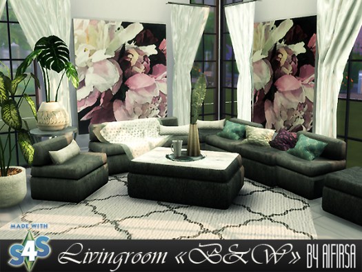  Aifirsa Sims: Living room furniture B & W