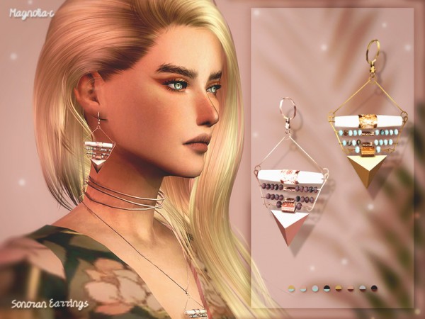  The Sims Resource: Sonoran Earrings by Magnolia C
