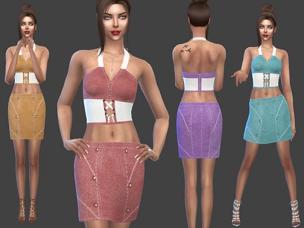  The Sims Resource: Top and short suede skirt by Sims House