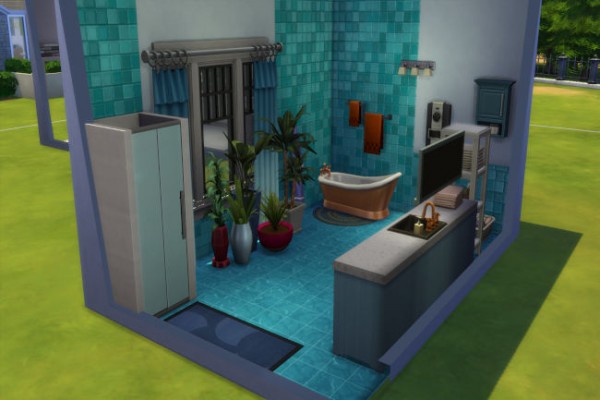  Blackys Sims 4 Zoo: Bathroom Blue Oasis by LillyAngel1209