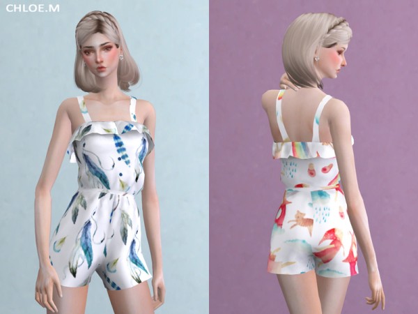  The Sims Resource: Jumpsuit with Falbala Recolor by ChloeMMM