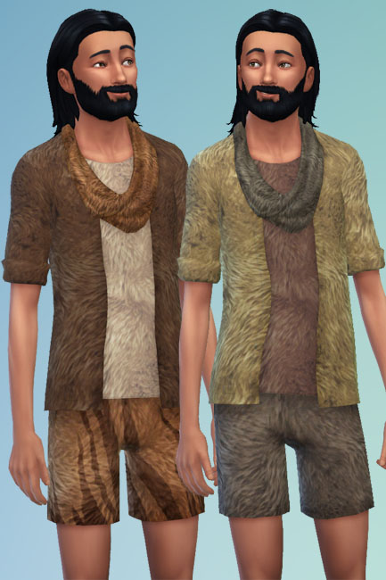  Blackys Sims 4 Zoo: Fur top and shorts by mammut
