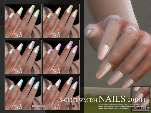  The Sims Resource: Nails 201811 by S Club