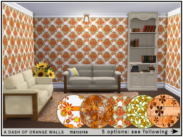  The Sims Resource: A Dash of Orange Walls by marcorse