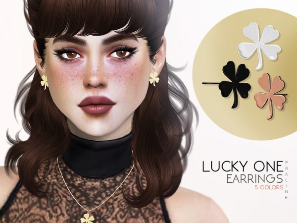  The Sims Resource: Lucky One Earrings by Pralinesims