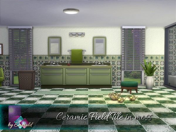  The Sims Resource: Ceramic Field Tile in moss by emerald