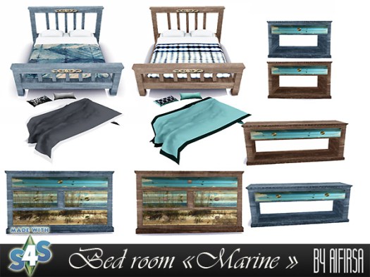  Aifirsa Sims: Bedroom Furniture for Beach House Marine