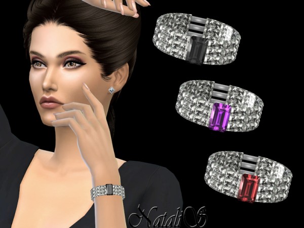  The Sims Resource: Diamond bracelet with precious stone by NataliS
