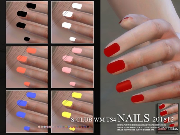  The Sims Resource: Nails 201812 by S Club