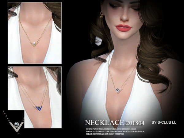  The Sims Resource: Necklace F 201804 by S Club