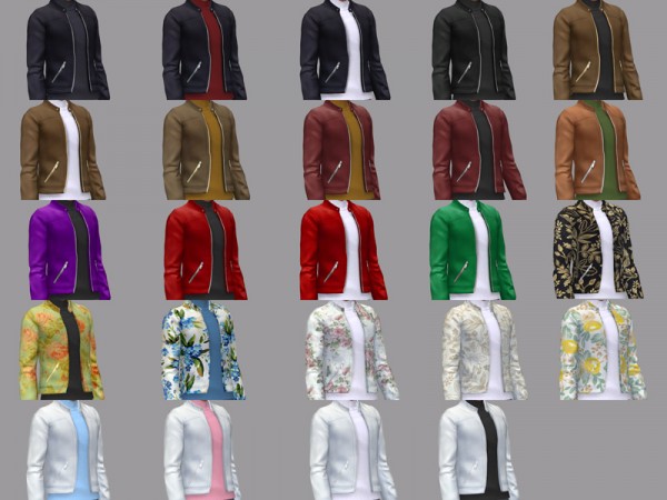 The Sims Resource: TEOS   male leather jacket by WistfulCastle
