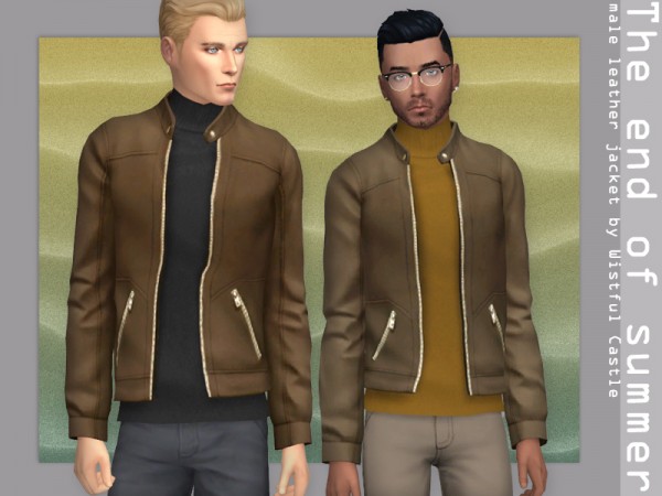  The Sims Resource: TEOS   male leather jacket by WistfulCastle