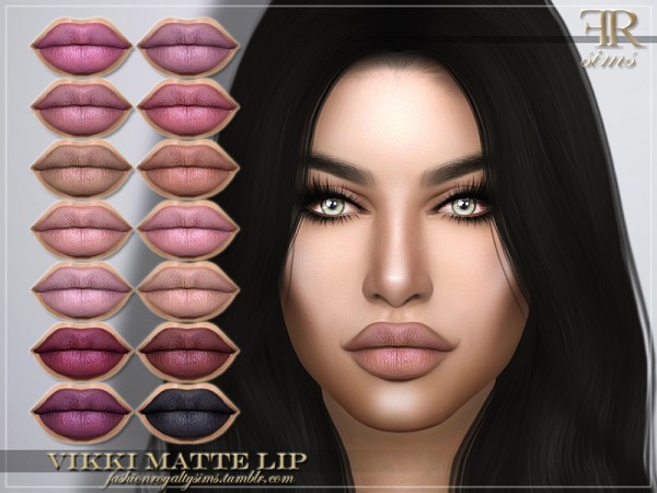  The Sims Resource: Vikki Matte Lip by FashionRoyaltySims