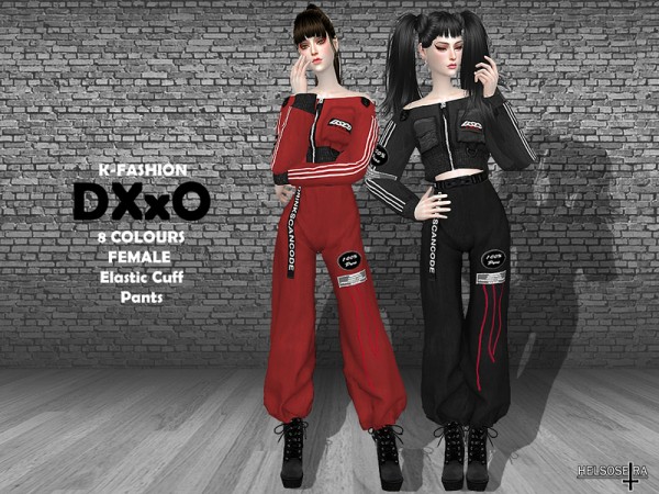  The Sims Resource: DXXO   Female Elastic Cuff Pants by Helsoseira