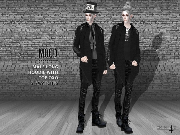  The Sims Resource: MOOD  Long Hoodie with Top by Helsoseira