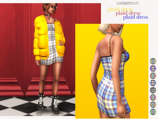  The Sims Resource: Plaid Dress by cosimetics