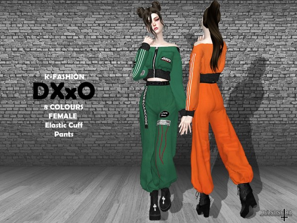  The Sims Resource: DXXO   Female Elastic Cuff Pants by Helsoseira