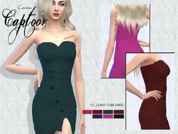  The Sims Resource: Classy Tube Dress by carvin captoor