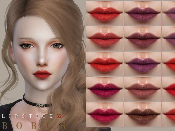  The Sims Resource: Lipstick 55 by Bobur3