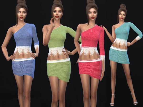  The Sims Resource: Asymmetrical Dress by Sims House