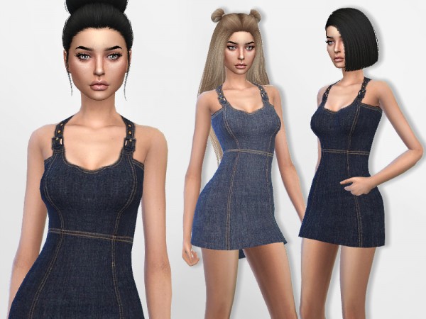  The Sims Resource: Denim Mini Dress by Puresim