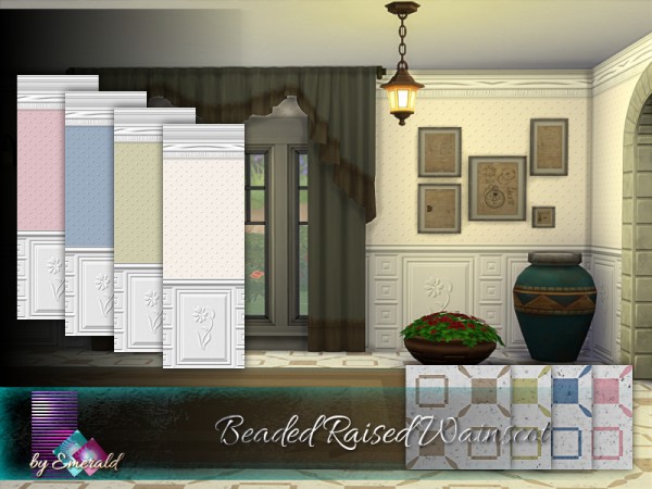  The Sims Resource: Beaded Raised Wainscot by emerald