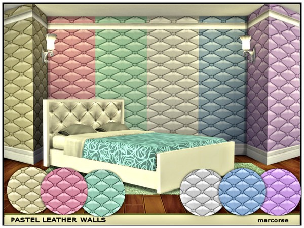  The Sims Resource: Pastel Leather Walls by marcorse