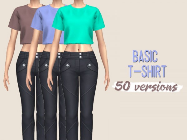  Simsworkshop: Basic T shirt by midnightskysims