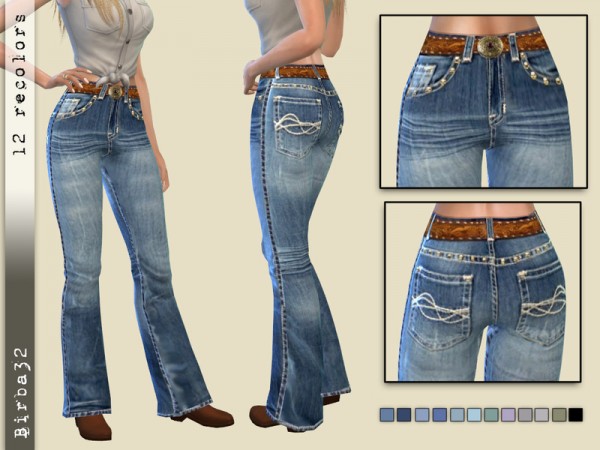  The Sims Resource: Cowgirl jeans by Birba32