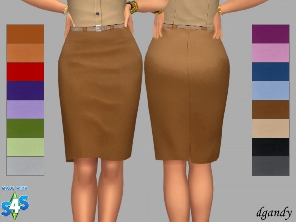  The Sims Resource: Pencil Skirt  Solids by dgandy