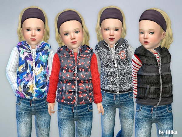  The Sims Resource: Sleeveless Jacket for Toddler by lillka