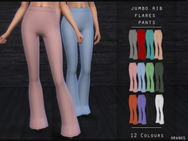  The Sims Resource: Jumbo Rib Flares Pants by OranosTR