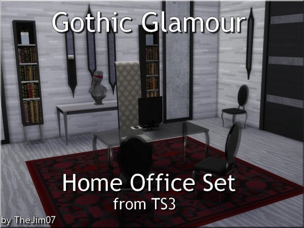  Mod The Sims: Gothic Glamour Home Office Set by TheJim07