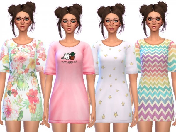  The Sims Resource: Kawaii Tee Shirt Dress by Wicked Kittie
