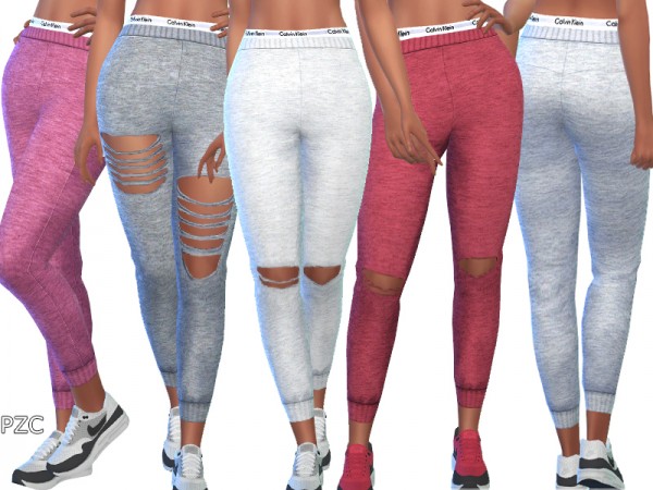  The Sims Resource: Distressed Ripped Joggers by Pinkzombiecupcakes