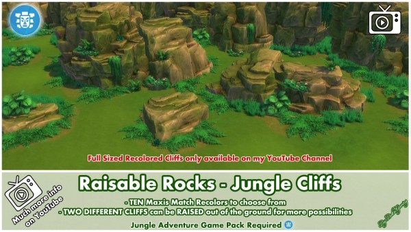  Mod The Sims: Raisable Rocks   Jungle Cliffs by Bakie